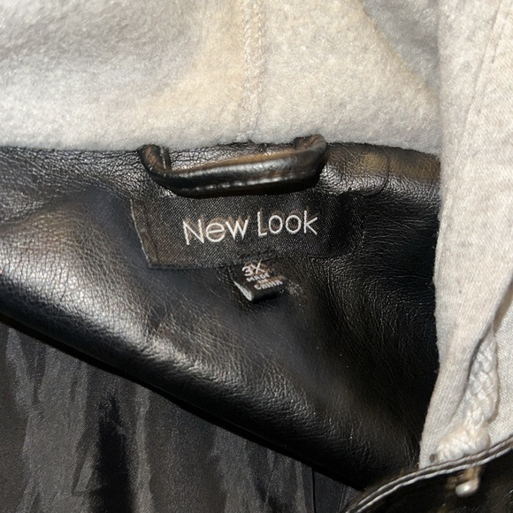 Unisex Size 3X New Look Hoodie Leather Jacket. - Picture 5 of 7